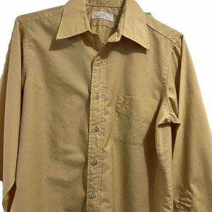 Vintage Countess Mara Long Sleeve Button Down Shirt Men’s Gold Point Collar Lg